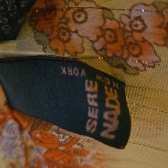 SERENADE Yellow Metallic Floral Sheer Bedazzled V-Neck Blouse - Picture 8 of 8